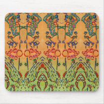 Green and Orange Musical Abstract Mouse Pads