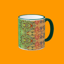 Green and Orange Musical Abstract Mug mugs