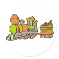 Green and Orange Train Sticker