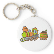 Green and Orange Train T-shirts and Gifts Keychains