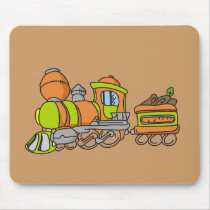 Green and Orange Train T-shirts and Gifts Mousepads