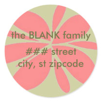 green and peach return address label - personalize stickers by rubymonkey green and peach return address label - personalize stickers
