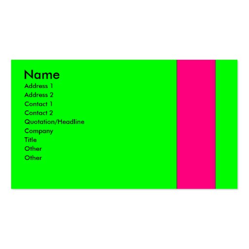 Green and Pink  Business Cards - Customized