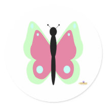 Green And Pink Butterfly stickers