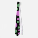 green and pink circles ties