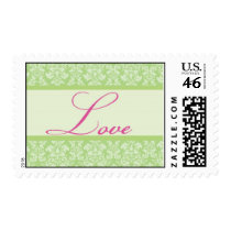 Green and Pink  Damask Love Stamp