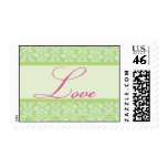 Green and Pink  Damask Love Stamp