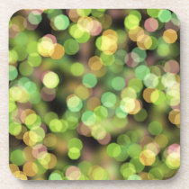 Green and Pink Festive Lights Coasters