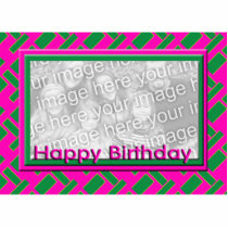 green and pink Happy Birthday photo frame photo sculptures by DonnasPhotoFrames green and pink Happy Birthday photo frame photo sculptures