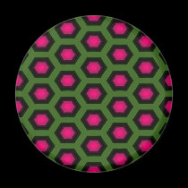 Green and Pink Honeycomb Pattern Magnet by Rajee1 Green and Pink Honeycomb Pattern Magnet