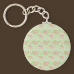Green And Pink Paisley Keychain keychains