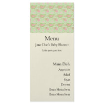 Green And Pink Paisley Menu Card Custom Rack Cards