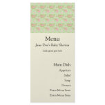 Green And Pink Paisley Menu Card Custom Rack Cards