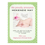 Green and Pink Polka Dots Personalized Invite