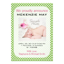 Green and Pink Polka Dots invitations