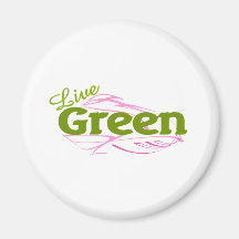 green and pink refrigerator magnet