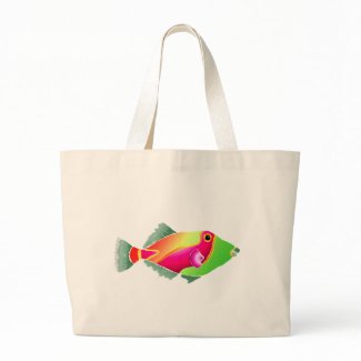 Green and Pink Tropical Fiish bag