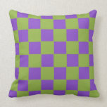 Green and Purple Checkered Pillow pillows