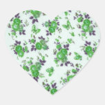 Green and purple retro floral pattern. stickers