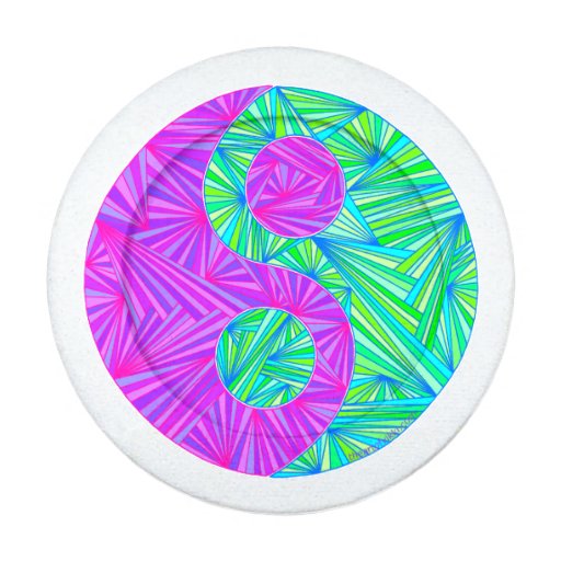 Green And Purple Yin And Yang Symbol Zen Colorful Pack Of Small Button