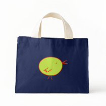 Green And Red Bird on Blue bags