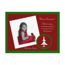 Green and Red Box with XMAS Tree Photo Postcard