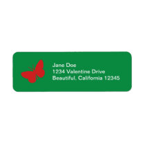 Green and Red Butterfly Address Labels labels