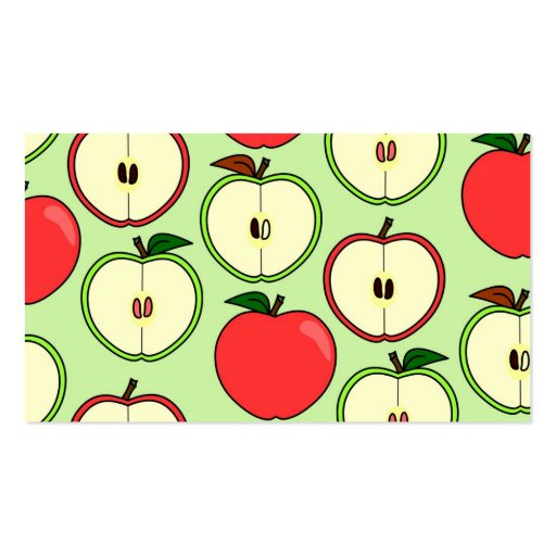 Green and Red Half Apple Print Business Card Templates (back side)