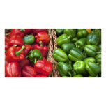 Green and red peppers custom photo card