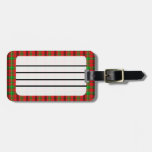 Green And Red Plaid Fabric Background Bag Tags