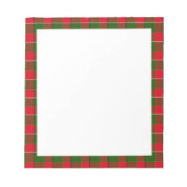 Green And Red Plaid Fabric Background Memo Pads