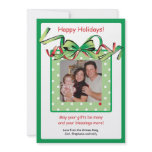 Green and Red Present Holiday Photo Card Invitations
