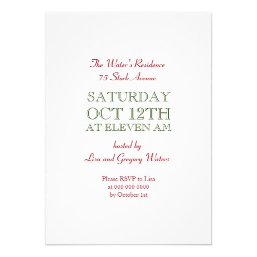 Green And Red Sip And See Visit Our New Baby Custom Invites