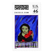 Green and Red Stamp