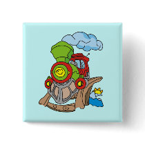 Green and Red Train Tshirts and Gifts Pinback Buttons