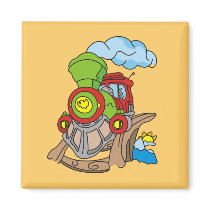 Green and Red Train Tshirts and Gifts Fridge Magnet