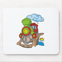 Green and Red Train Tshirts and Gifts Mousepads
