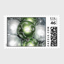 'Green and Silver Sparkle' Postage postage
