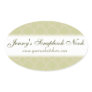 Green and Tan Wallpaper Business Name Sticker