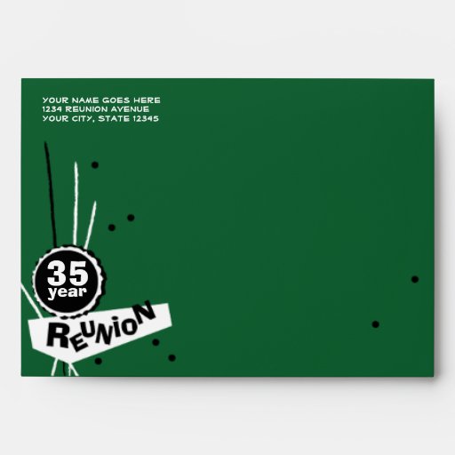 Green and White 35 Year Class Reunion Envelope