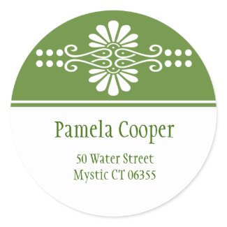 Green And White Address Label Stickers sticker