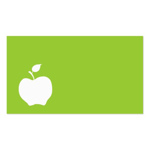 Green and White Apple Business Cards (front side)