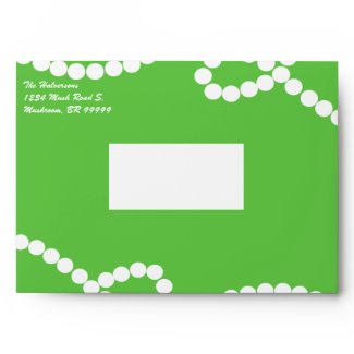 Green and White Bead Necklace Envelope envelope