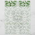 green and white bird damask pattern