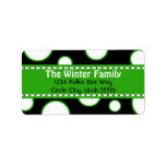 Green and White Bubbles Address Label
