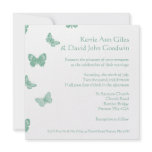 Green and White Butterfly Wedding Invitation