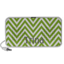 Green and White Chevron Doodle Speakers speakers