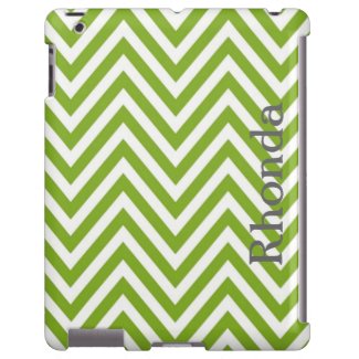 Green and White Chevron iPad Case