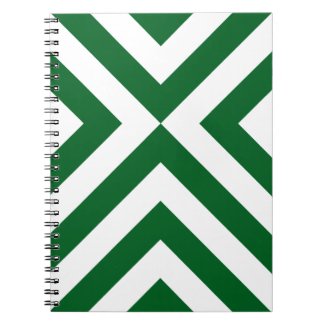 Green and White Chevrons Notebooks
