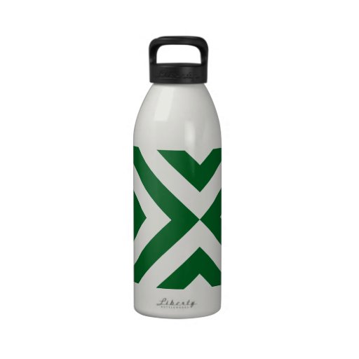 Green and White Chevrons Reusable Water Bottle